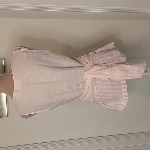 Cynthia Rowley, Size M, Pink Striped Sleeveless 100% Linen Blouse, EUC - Picture 7 of 11